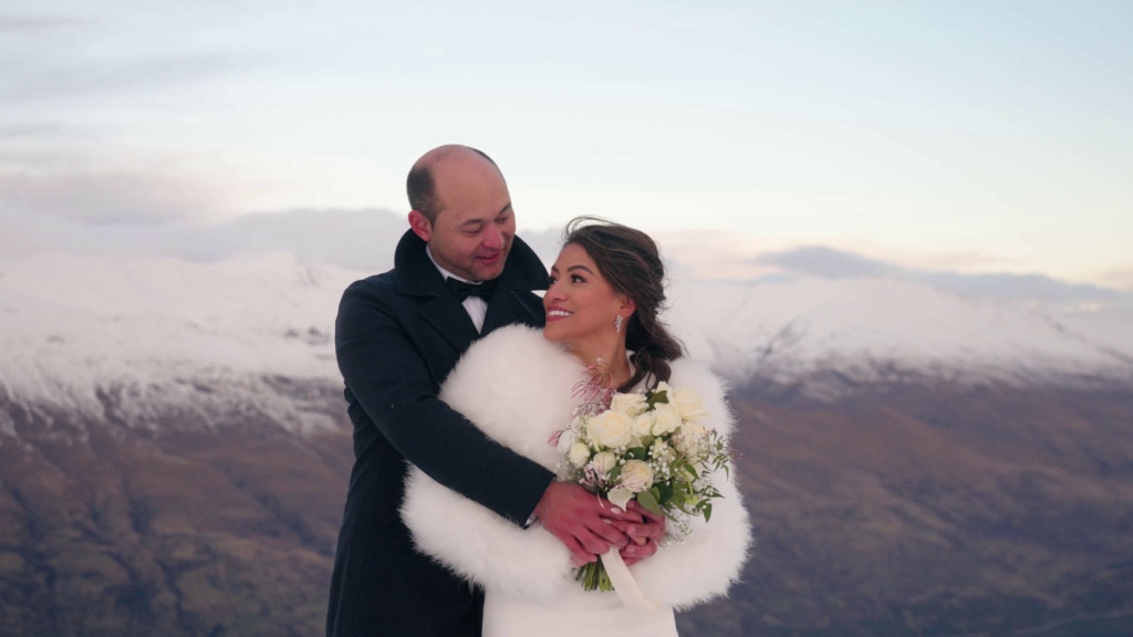 Married couple on a mountain in Wanaka